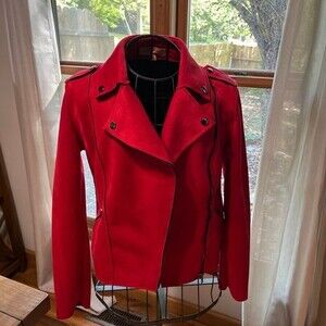 PHILOSOPHY Red Faux Suede Jacket